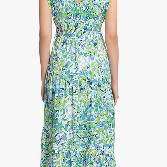 NWT Maggy London Women's Tiered Maxi with Shoulder and Waist Drawstring Details - Picture 2 of 4